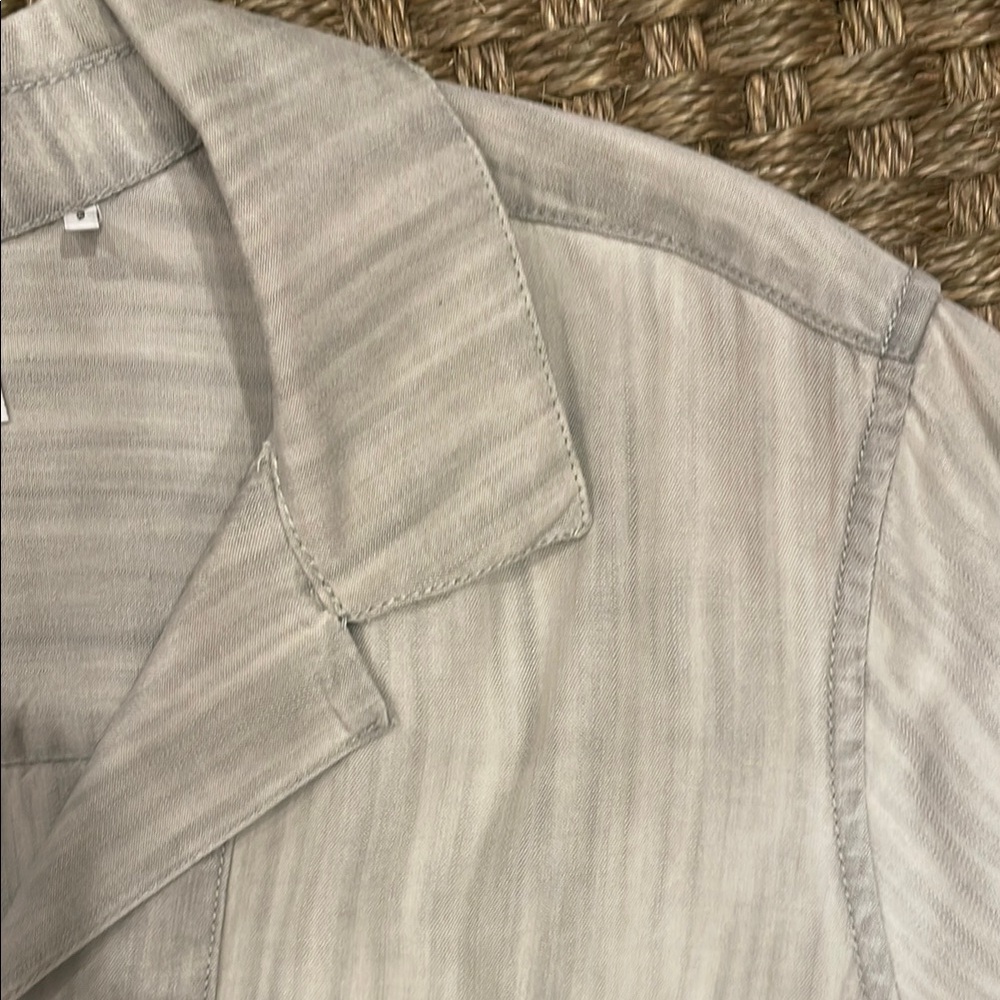 Foxcroft Light Gray Collared Tunic Dress - Picture 3 of 4